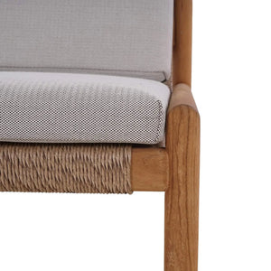 Bramble Jackson Side Chair W/ Seat & Back Cushions - Outdoor Teak-Bramble-Blue Hand Home