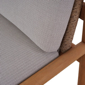 Bramble Jackson Side Chair W/ Seat & Back Cushions - Outdoor Teak-Bramble-Blue Hand Home