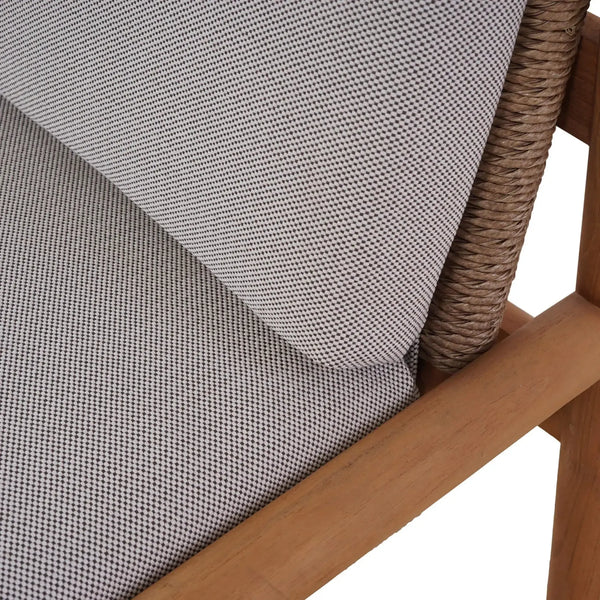 Bramble Jackson Side Chair W/ Seat & Back Cushions - Outdoor Teak-Bramble-Blue Hand Home