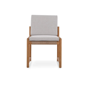 Bramble Jackson Side Chair W/ Seat & Back Cushions - Outdoor Teak-Bramble-Blue Hand Home