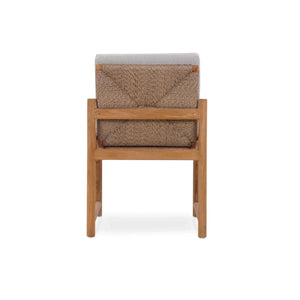 Bramble Jackson Side Chair W/ Seat & Back Cushions - Outdoor Teak-Bramble-Blue Hand Home