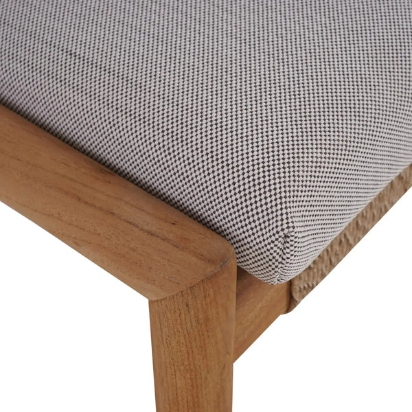 Bramble Jackson Side Chair W/ Seat & Back Cushions - Outdoor Teak-Bramble-Blue Hand Home
