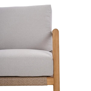 Bramble Jackson Single Seater W/ Seat & Back Cushions - Outdoor Teak-Bramble-Blue Hand Home