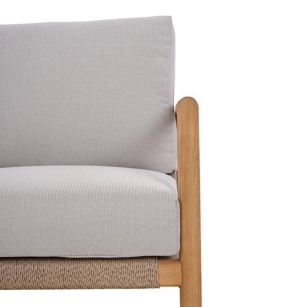 Bramble Jackson Single Seater W/ Seat & Back Cushions - Outdoor Teak-Bramble-Blue Hand Home