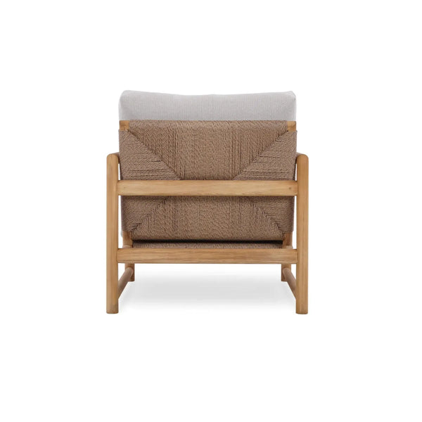 Bramble Jackson Single Seater W/ Seat & Back Cushions - Outdoor Teak-Bramble-Blue Hand Home