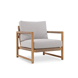 Bramble Jackson Single Seater W/ Seat & Back Cushions - Outdoor Teak-Bramble-Blue Hand Home