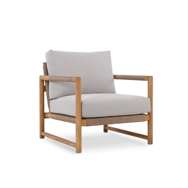 Bramble Jackson Single Seater W/ Seat & Back Cushions - Outdoor Teak-Bramble-Blue Hand Home