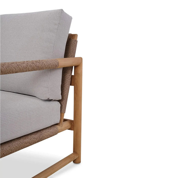 Bramble Jackson Single Seater W/ Seat & Back Cushions - Outdoor Teak-Bramble-Blue Hand Home