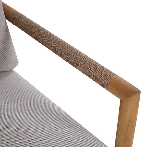 Bramble Jackson Single Seater W/ Seat & Back Cushions - Outdoor Teak-Bramble-Blue Hand Home