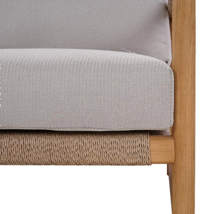 Bramble Jackson Single Seater W/ Seat & Back Cushions - Outdoor Teak-Bramble-Blue Hand Home