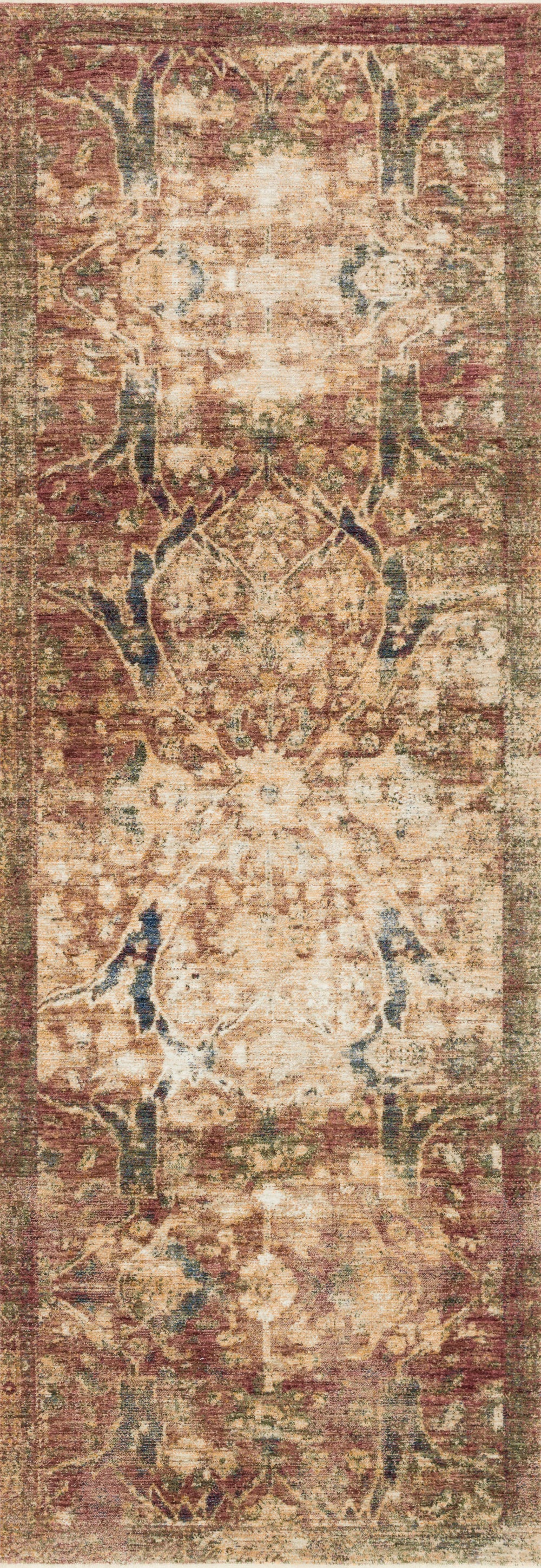 Magnolia Home by Joanna Gaines x Loloi Kennedy Rug - Rust / Multi-Blue Hand Home
