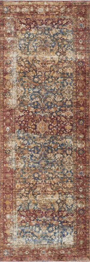 Magnolia Home by Joanna Gaines x Loloi Kennedy Rug - Denim / Brick-Blue Hand Home