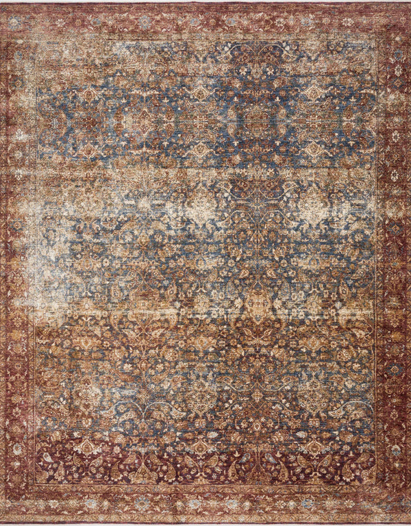Magnolia Home by Joanna Gaines x Loloi Kennedy Rug - Denim / Brick-Blue Hand Home