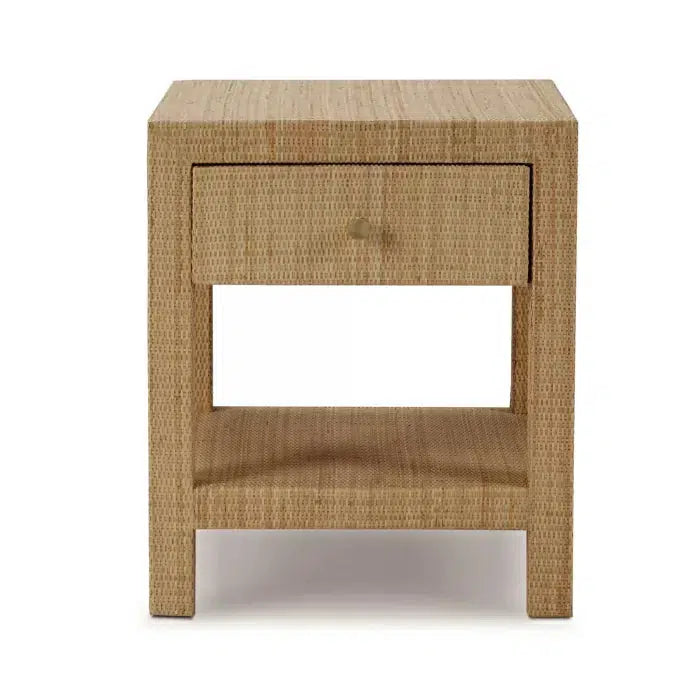 Bramble Kagu 1 Drawer Nightstand Wrapped In Natural Rattan-Bramble-Blue Hand Home