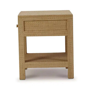 Bramble Kagu 1 Drawer Nightstand Wrapped In Natural Rattan-Bramble-Blue Hand Home