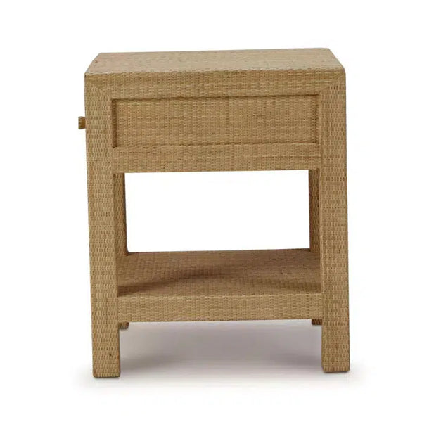 Bramble Kagu 1 Drawer Nightstand Wrapped In Natural Rattan-Bramble-Blue Hand Home