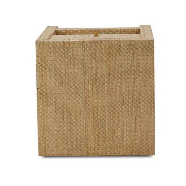 Bramble Kagu 1 Drawer Nightstand Wrapped In Natural Rattan-Bramble-Blue Hand Home