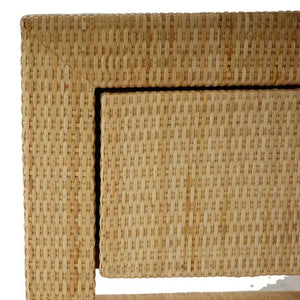 Bramble Kagu 1 Drawer Nightstand Wrapped In Natural Rattan-Bramble-Blue Hand Home