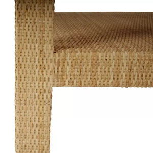 Bramble Kagu 1 Drawer Nightstand Wrapped In Natural Rattan-Bramble-Blue Hand Home