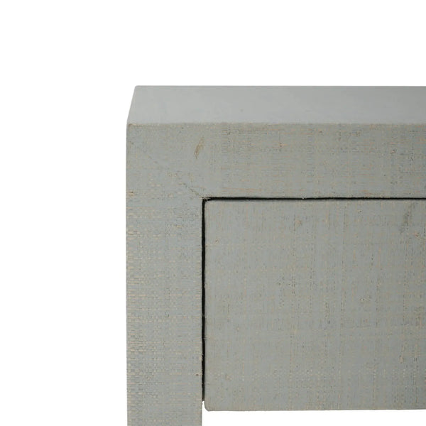 Bramble Kagu 1 Drawer Nightstand Wrapped In Raffia Pale Blue Wash-Bramble-Blue Hand Home