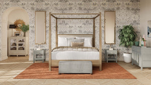 Bramble Kagu 2 Doors Sideboard Wrapped In Natural Rattan W/ True White Interior-Bramble-Blue Hand Home
