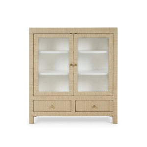 Bramble Kagu 2 Doors Sideboard Wrapped In Natural Rattan W/ True White Interior-Bramble-Blue Hand Home