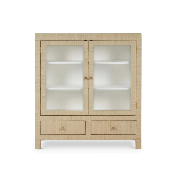 Bramble Kagu 2 Doors Sideboard Wrapped In Natural Rattan W/ True White Interior-Bramble-Blue Hand Home