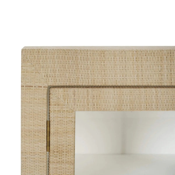 Bramble Kagu 2 Doors Sideboard Wrapped In Natural Rattan W/ True White Interior-Bramble-Blue Hand Home