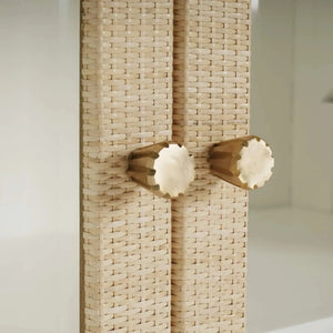 Bramble Kagu 2 Doors Sideboard Wrapped In Natural Rattan W/ True White Interior-Bramble-Blue Hand Home
