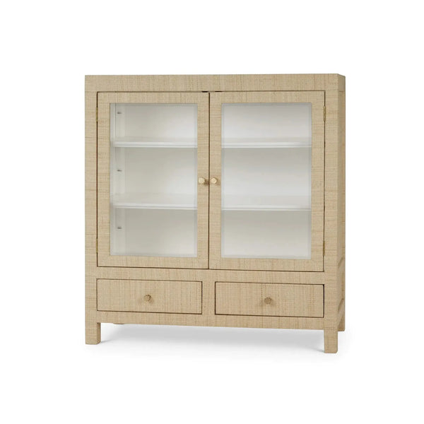 Bramble Kagu 2 Doors Sideboard Wrapped In Natural Rattan W/ True White Interior-Bramble-Blue Hand Home