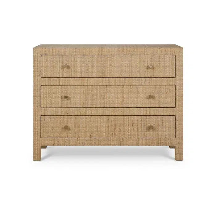 Bramble Kagu 3 Drawer Dresser Wrapped In Natural Rattan-Bramble-Blue Hand Home
