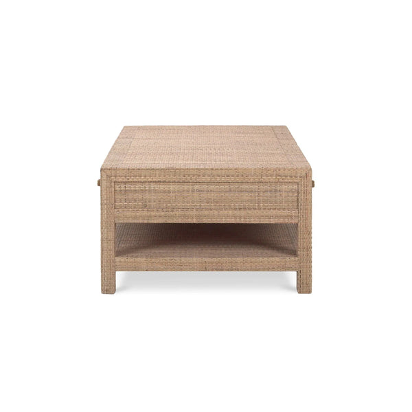 Bramble Kagu 6 Drawer Coffee Table Wrapped In Rattan Natural-Bramble-Blue Hand Home