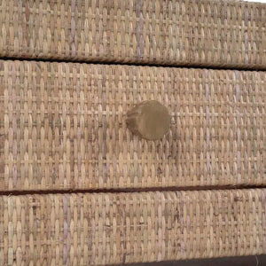Bramble Kagu 6 Drawer Coffee Table Wrapped In Rattan Natural-Bramble-Blue Hand Home