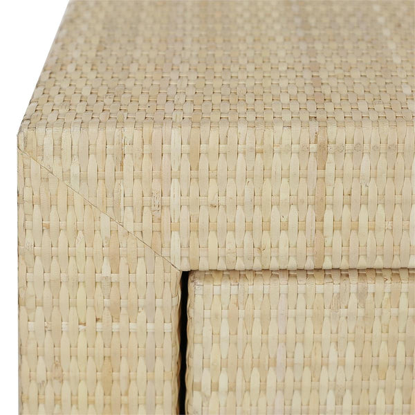 Kagu 9 Drawer Dresser W/ Rattan-Blue Hand Home