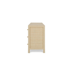 Kagu 9 Drawer Dresser W/ Rattan-Blue Hand Home