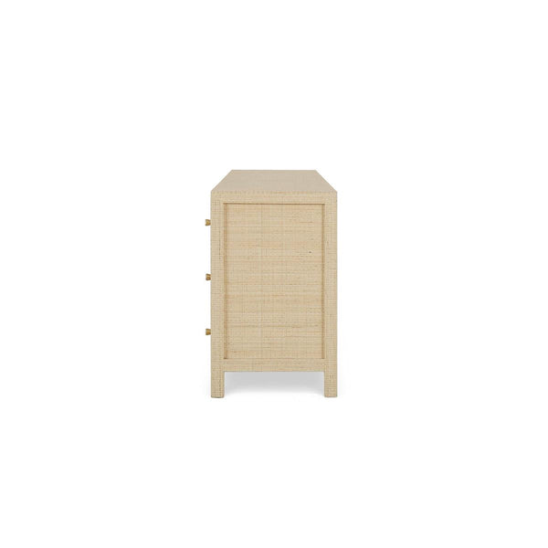 Kagu 9 Drawer Dresser W/ Rattan-Blue Hand Home