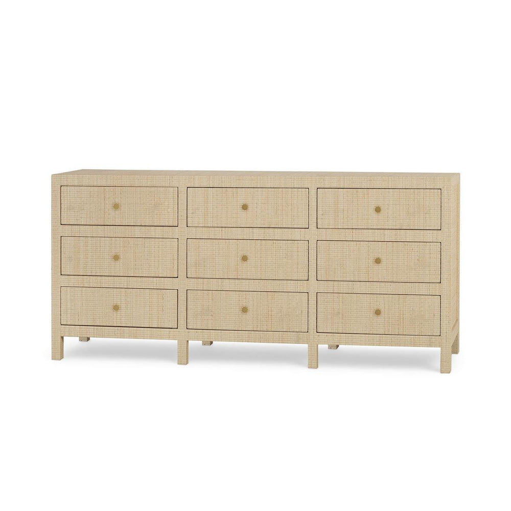 Kagu 9 Drawer Dresser W/ Rattan-Blue Hand Home