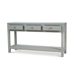 Bramble Kagu Console Table Wrapped In Pale Blue Washed Raffia-Bramble-Blue Hand Home