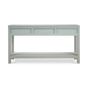 Bramble Kagu Console Table Wrapped In Pale Blue Washed Raffia-Bramble-Blue Hand Home