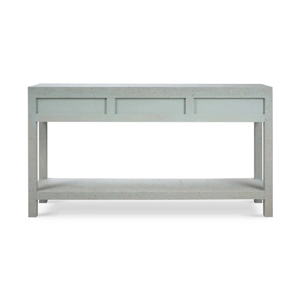 Bramble Kagu Console Table Wrapped In Pale Blue Washed Raffia-Bramble-Blue Hand Home
