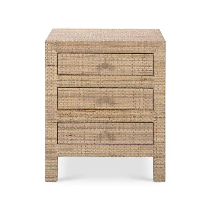 Bramble Kagu End Table Wrapped In Natural Rattan-Bramble-Blue Hand Home