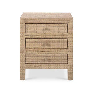 Bramble Kagu End Table Wrapped In Natural Rattan-Bramble-Blue Hand Home