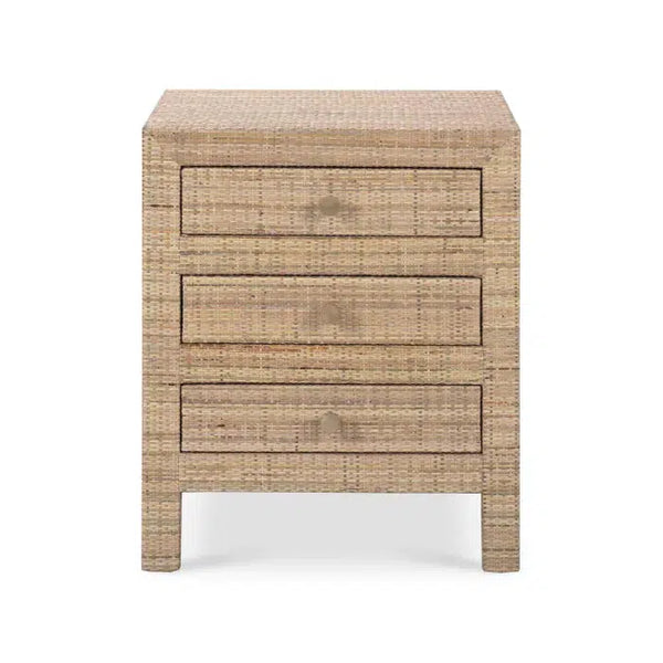 Bramble Kagu End Table Wrapped In Natural Rattan-Bramble-Blue Hand Home