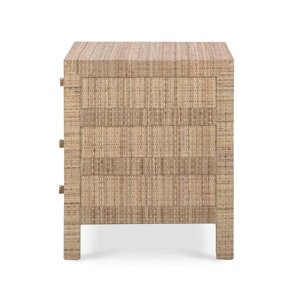 Bramble Kagu End Table Wrapped In Natural Rattan-Bramble-Blue Hand Home