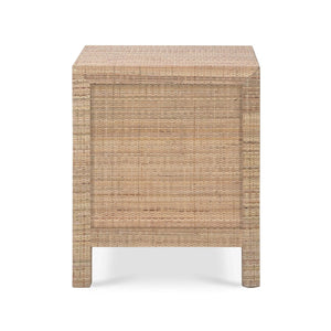 Bramble Kagu End Table Wrapped In Natural Rattan-Bramble-Blue Hand Home