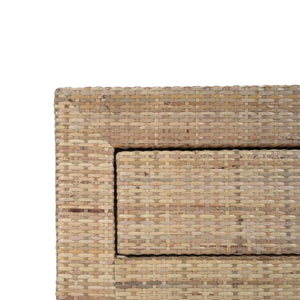 Bramble Kagu End Table Wrapped In Natural Rattan-Bramble-Blue Hand Home