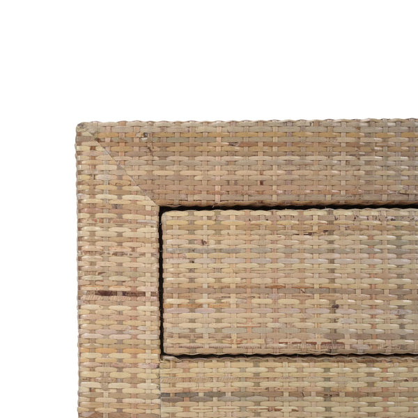 Bramble Kagu End Table Wrapped In Natural Rattan-Bramble-Blue Hand Home