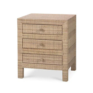 Bramble Kagu End Table Wrapped In Natural Rattan-Bramble-Blue Hand Home