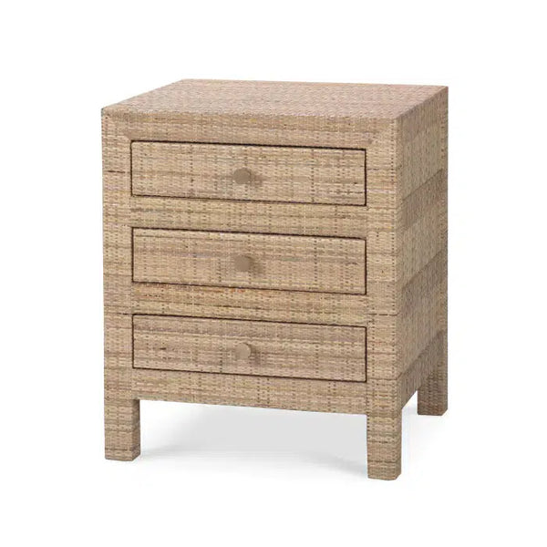 Bramble Kagu End Table Wrapped In Natural Rattan-Bramble-Blue Hand Home