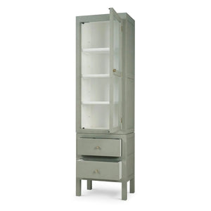 Bramble Kagu Tall Cabinet Wrapped In Raffia Pale Blue W/ True White Interior-Bramble-Blue Hand Home